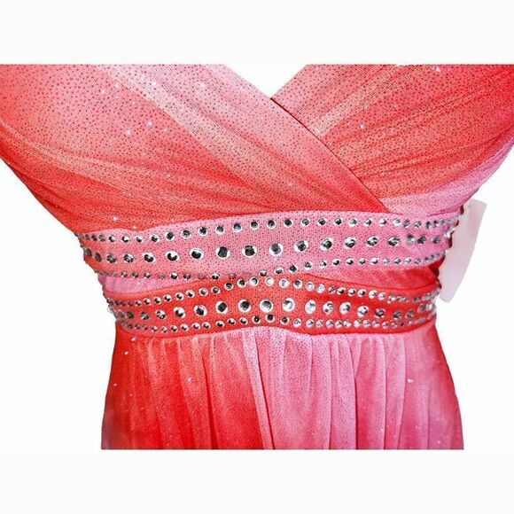 Trixxi gradient pink high low bling party dress NWT - Picture 3 of 5